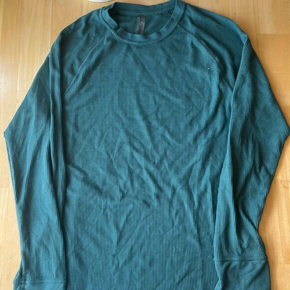 OUTDOOR VOICES Men Thermal Layer Performance Long Sleeve Shirt Teal Small - Picture 1 of 2